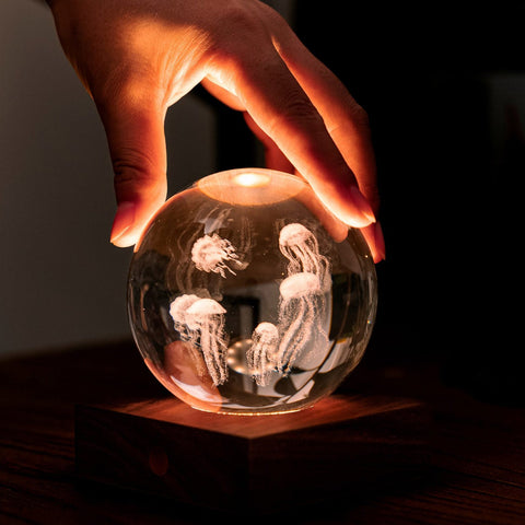 LAMPADA LIGHT 3D JELLYFISH BOAT ART. G025JF AMBER CRYSTAL MULTICOLOR