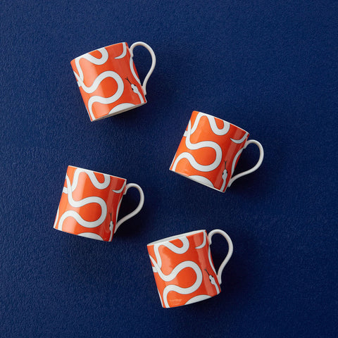 TAZZE EDEN SET OF 4 ART. 33119 JONATHAN ADLER ORANGE