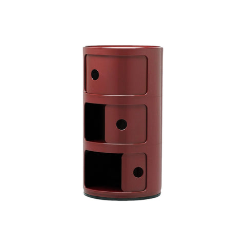 COMODINO COMPONIBILE 3 ELEMENTI BORDEAUX 04967/BO KARTELL RED