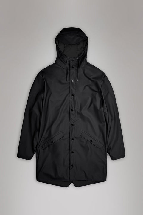 IMPERMEABILE LONG JACKET BLACK GRAIN L ART. 12020 RAINS BLACK