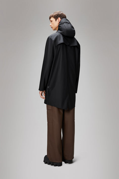 IMPERMEABILE LONG JACKET BLACK GRAIN L ART. 12020 RAINS BLACK