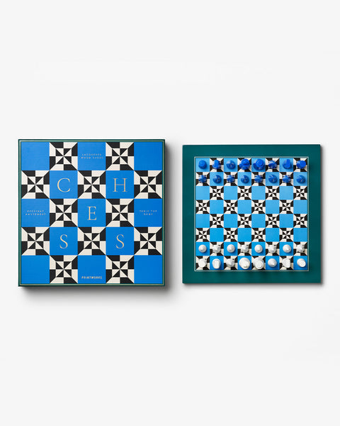 LACQUERED CHESS POSEIDON ART. PW00673 PRINTWORKS BLUE