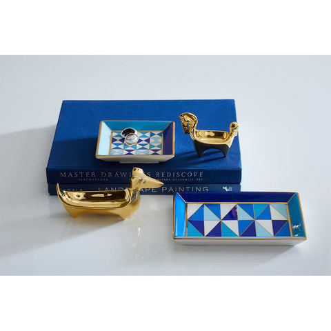 SVUOTATASCHE  SORRENTO RECTANGLE TRAY ART. 29852 JONATHAN ADLER BLUE