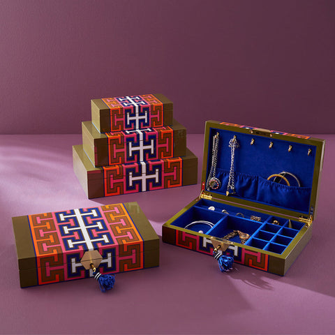 SCATOLA LACQUER MADRID BOX LARGE ART. 33185 JONATHAN ADLER MULTICOLOR