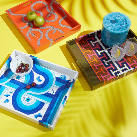 VASSOIO EDEN LACQUER TRAY ART. 32893 JONATHAN ADLER ORANGE