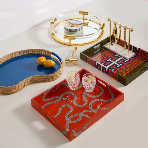 VASSOIO EDEN LACQUER TRAY ART. 32893 JONATHAN ADLER ORANGE