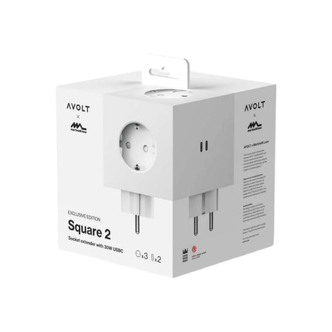 PRESA AVOLT SQUARE 2 USB C OPAL WHITE SOCKET F