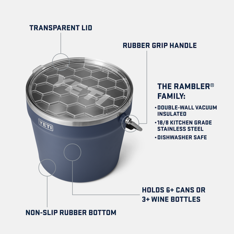 PORTA GHIACCIO RAMBLER BEVANDE BUCKET STAINLESS 70000001567 YETI SILVER