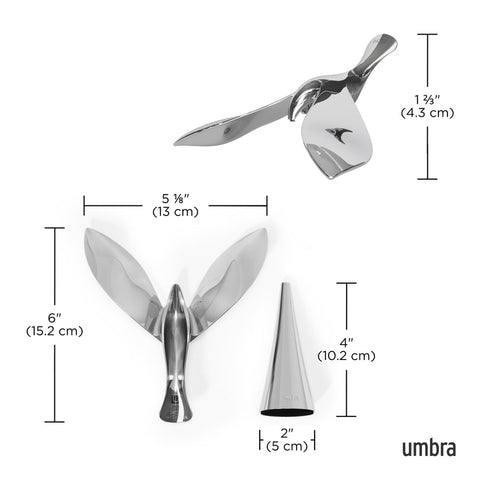 CAVATAPPI TIPSY BOTTLE OPENER CHROME 1013387-158 UMBRA SILVER