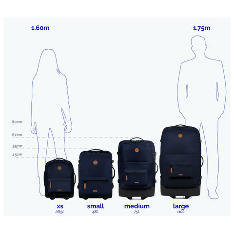 TROLLEY SOFT SUITCASE 52X35X25 REYKJAVIK CABAIA BLUE