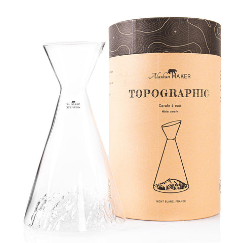 CARAFFA TOPOGRAPHIC MONTE BIANCO ALAKAN MAKER TRANSPARENT