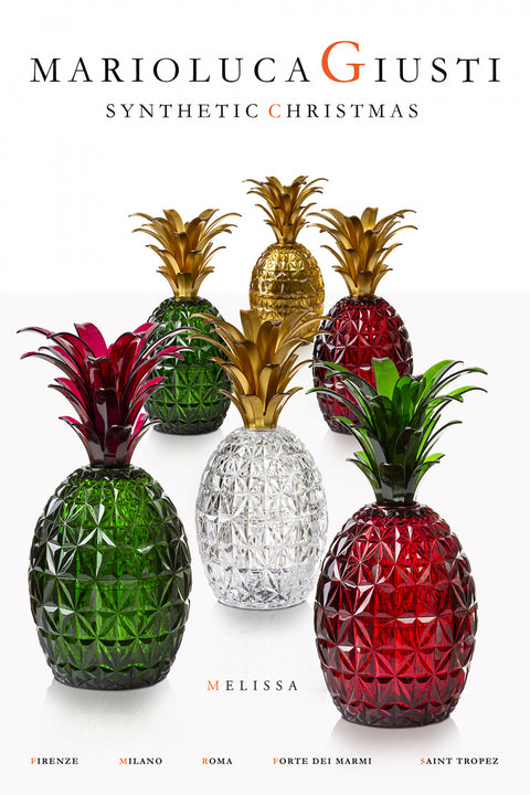 VASO MELISSA ANANAS RUBINO FOGLIA ORO MARIO LUCA GIUSTI RED