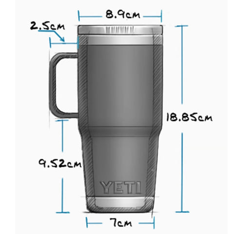 TAZZA RAMBLER TRAVEL MUG 20 OZ 591 ML 70000002323 YETI BLACK