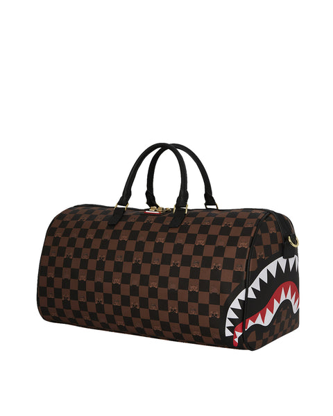 BORSONE PEEKING CHARACTER CHECK DUFFLE 910D7506NSZ SPRAYGROUND BROWN