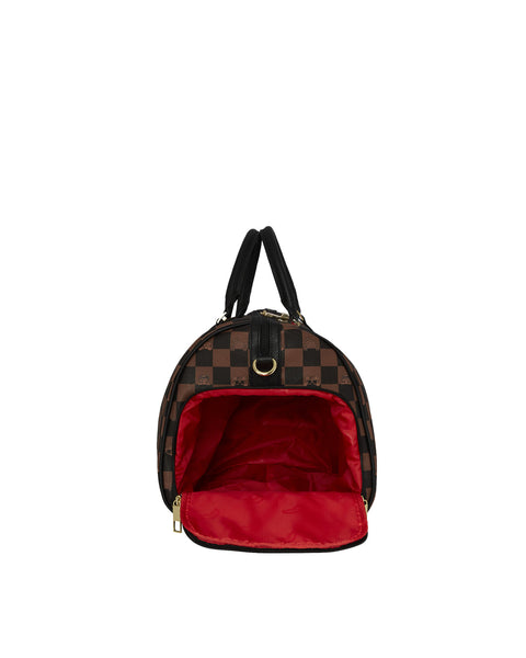 BORSONE PEEKING CHARACTER CHECK DUFFLE 910D7506NSZ SPRAYGROUND BROWN