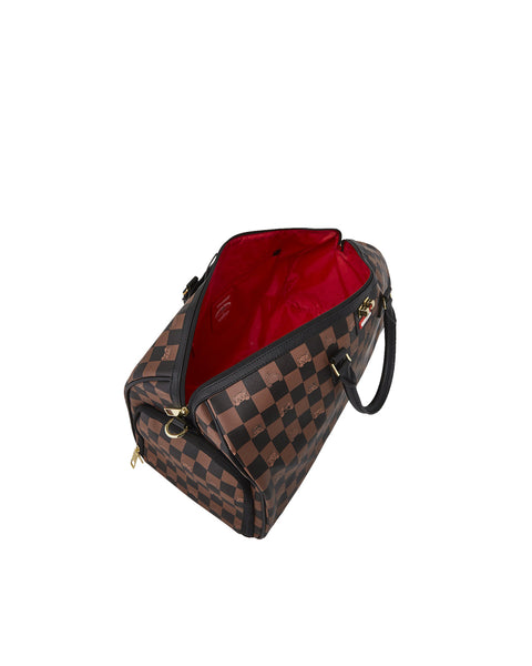 BORSONE PEEKING CHARACTER CHECK DUFFLE 910D7506NSZ SPRAYGROUND BROWN