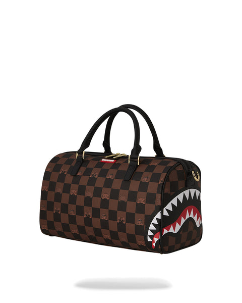 BORSONCINO PEEKING CHARACTER CHECK MINI DUFFLE 910D7507NSZ SPRAYGROUND BROWN