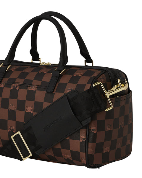BORSONCINO PEEKING CHARACTER CHECK MINI DUFFLE 910D7507NSZ SPRAYGROUND BROWN
