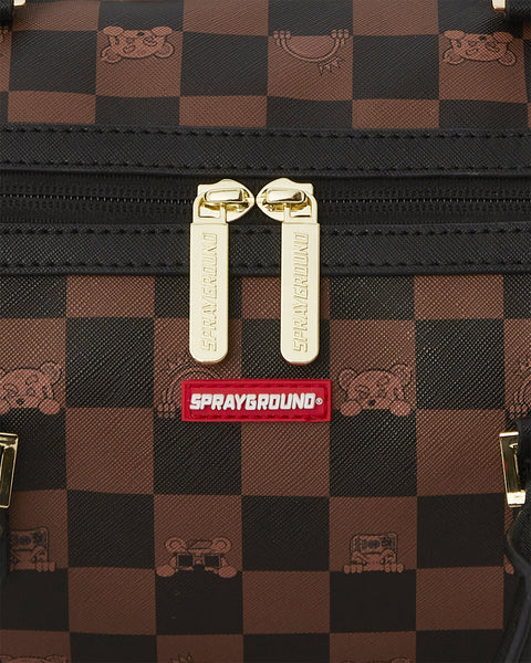 BORSONCINO PEEKING CHARACTER CHECK MINI DUFFLE 910D7507NSZ SPRAYGROUND BROWN