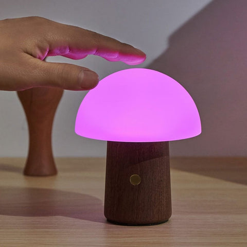 ALICE MUSHROOM LAMP  MINI NATURAL WALNUT WOOD GINGKO ART. G022WT2