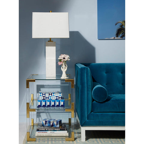 SCATOLA LARGE SORRENTO LACQUER BOX ART. 28529 JONATHAN ADLER BLUE