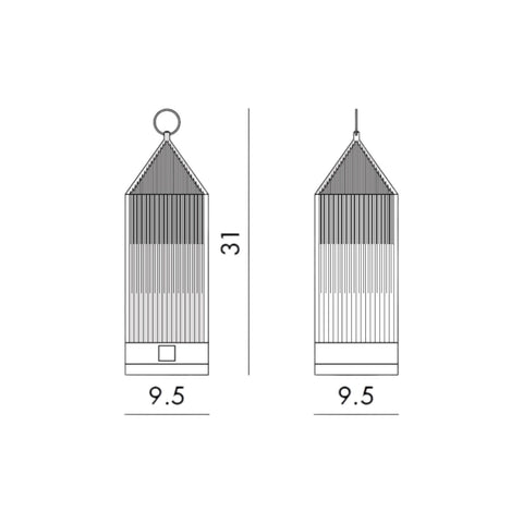 LAMPADA LANTERN GLICINE 09335/GL KARTELL PINK