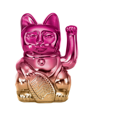 MANEKI NEKO PLAYER TWO SHINY PINK/YELLOW LUCKY CAT MULTICOLOR