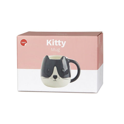 TAZZA KITTY CON MANIGLIA 400 ML ART. 27559 BALVI BIANCO/NERO BLACK