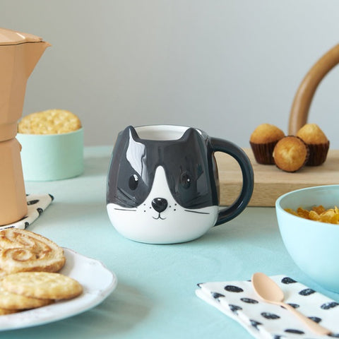 TAZZA KITTY CON MANIGLIA 400 ML ART. 27559 BALVI BIANCO/NERO BLACK