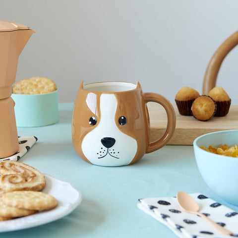 TAZZA WOOF 400 ML CERAMICA ART. 26792 BALVI MARRONE