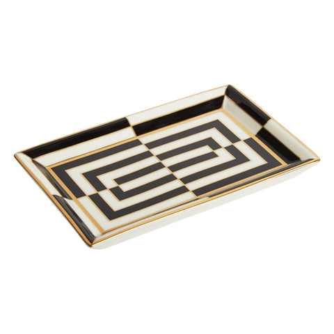 JONATHAN ADLER OP ART RECTANGULAR TRAY BLAC/WHITE 27287