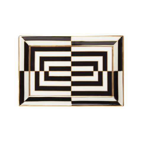 JONATHAN ADLER OP ART RECTANGULAR TRAY BLAC/WHITE 27287