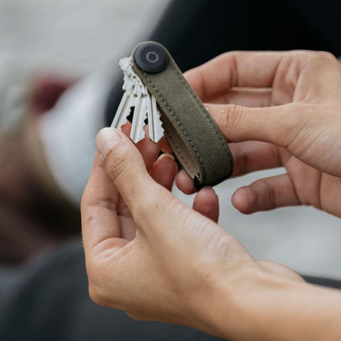 PORTACHIAVI ORBITKEY ORGANIZER WAXED CANVAS KHAKI GREEN KWC2-KGN-107