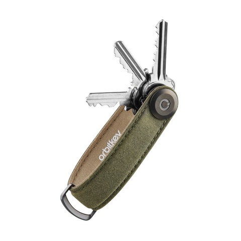 PORTACHIAVI ORBITKEY ORGANIZER WAXED CANVAS KHAKI GREEN KWC2-KGN-107