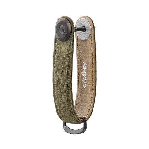 PORTACHIAVI ORBITKEY ORGANIZER WAXED CANVAS KHAKI GREEN KWC2-KGN-107