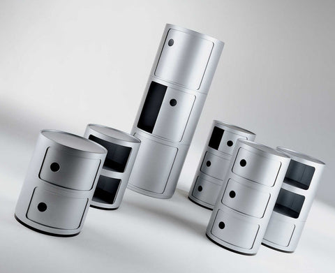 COMODINO COMPONIBILE UN ELEMENTO TONDO ART 04955/SI KARTELL SILVER