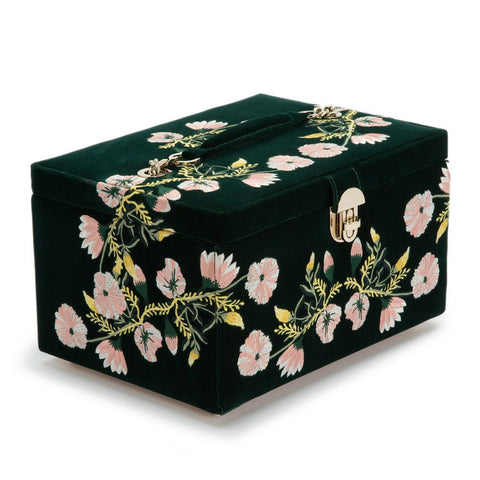 PORTAGIOIE ZOE MEDIUM JEWELRY BOX FOREST GREEN 393112 WOLF GREEN