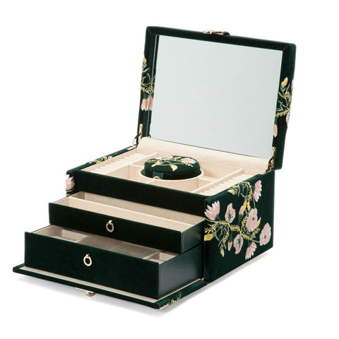 PORTAGIOIE ZOE MEDIUM JEWELRY BOX FOREST GREEN 393112 WOLF GREEN