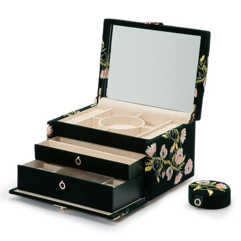 PORTAGIOIE ZOE MEDIUM JEWELRY BOX FOREST GREEN 393112 WOLF GREEN