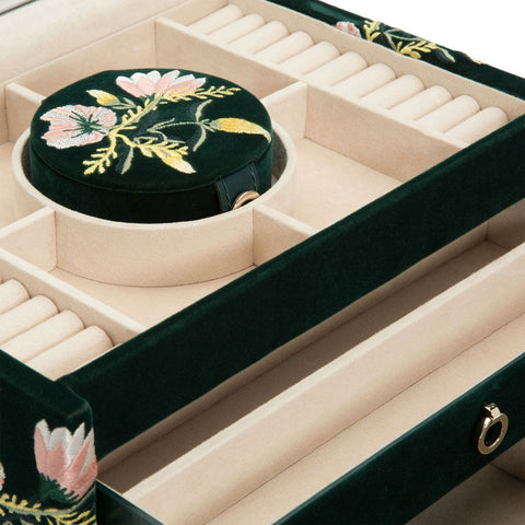 PORTAGIOIE ZOE MEDIUM JEWELRY BOX FOREST GREEN 393112 WOLF GREEN