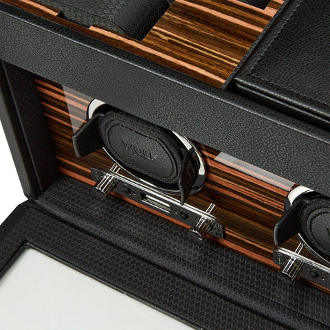 PORTAOROLOGI ROADSTER DOUBLE WATCH WINDER WITH STORAGE 457256 WOLF BLACK