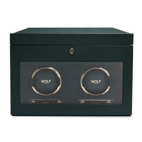PORTAOROLOGI BRITISH RACING DOUBLE WATCH WINDER 792241 WOLF 1834 GREEN