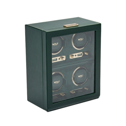 PORTAOROLOGI BRITISH RACING 4 PIECE WATCH WINDER 793041 WOLF 1834 GREEN