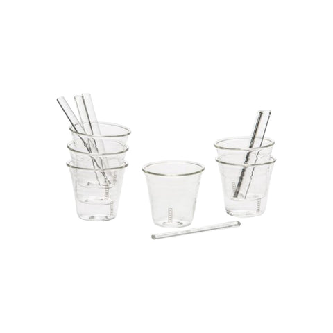 SET 6 BICCHIERINI VETRO DA CAFFE + PALETTE 10655KIT SELETTI