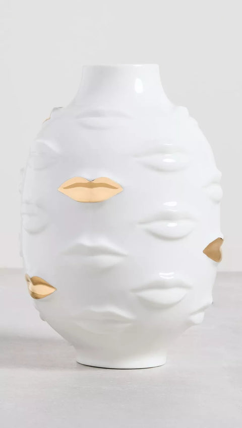 VASO GILDED ROUND ART. 27570 JONATHAN ADLER WHITE