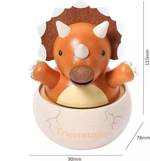CARILLON BOX TRICERATOPS ART. 1036642 WOODERFULLIFE MUSIC  BROWN