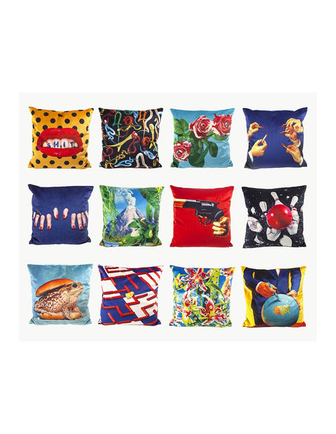 CUSCINO TOILETPAPER 50X50 EYE&MOUTH 02319 SELETTI BLACK