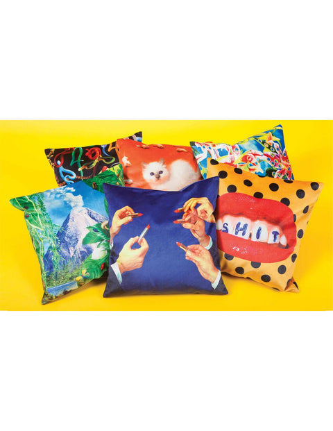 CUSCINO TOILETPAPER 50X50 EYE&MOUTH 02319 SELETTI BLACK