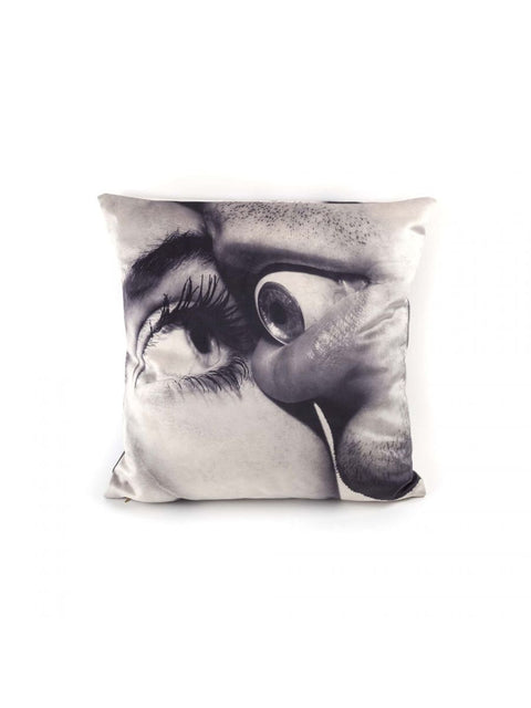 CUSCINO TOILETPAPER 50X50 EYE&MOUTH 02319 SELETTI BLACK