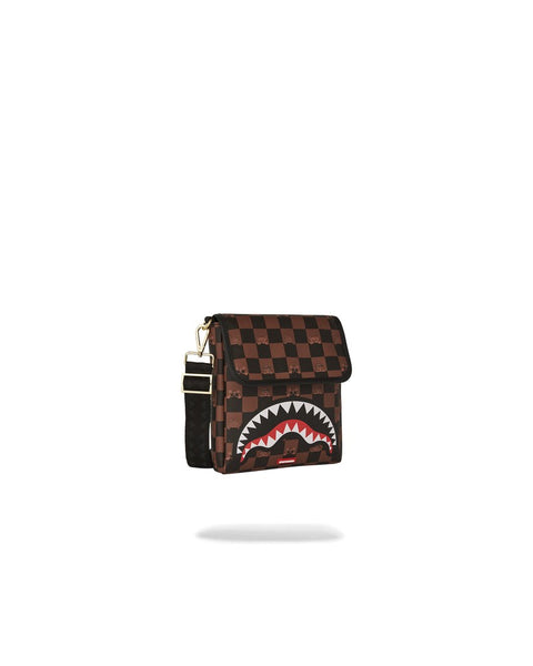 TRACOLLINA PEEKING CHARACTER CHECK MESSENGER ART. 910B7505NSZ SPRAYGROUND BROWN
